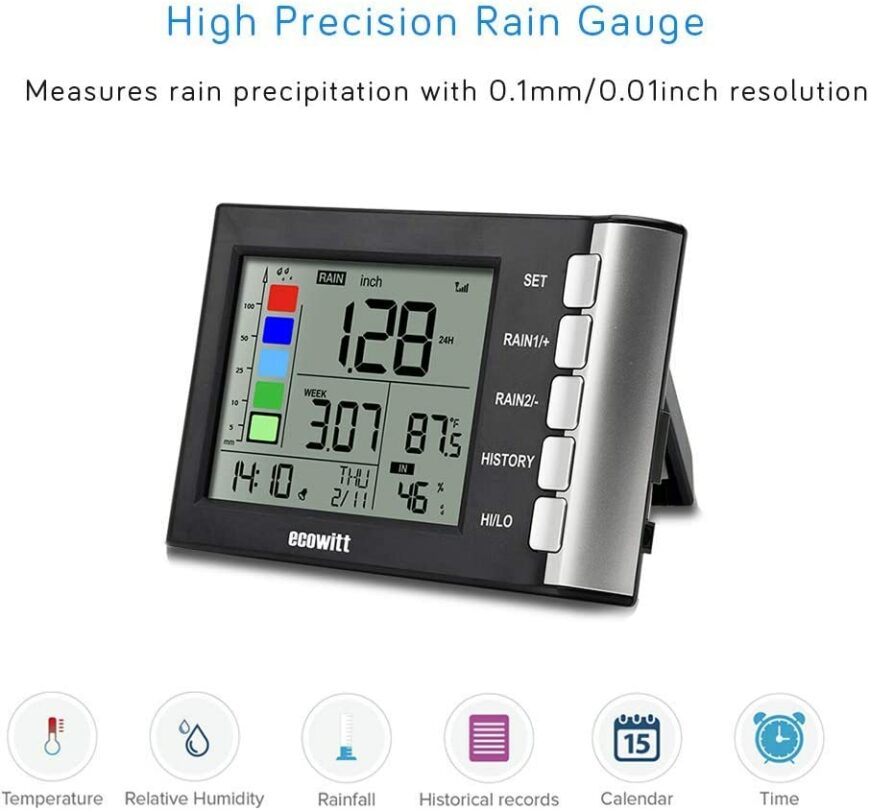 Wireless Rain Gauge Display Console (ECOWITT WH5360C) Buy Weather Stations South Africa Weather Shop