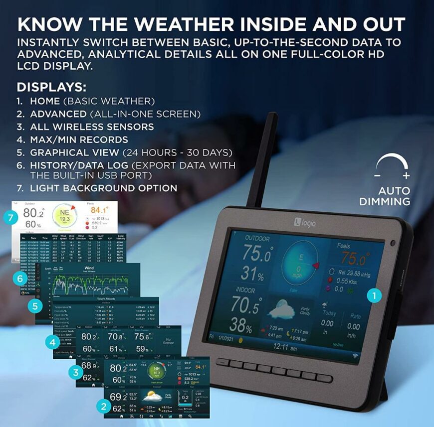 Logia 7-in-1 Wireless Self-Charging Weather Station Buy Weather Stations South Africa Weather Shop