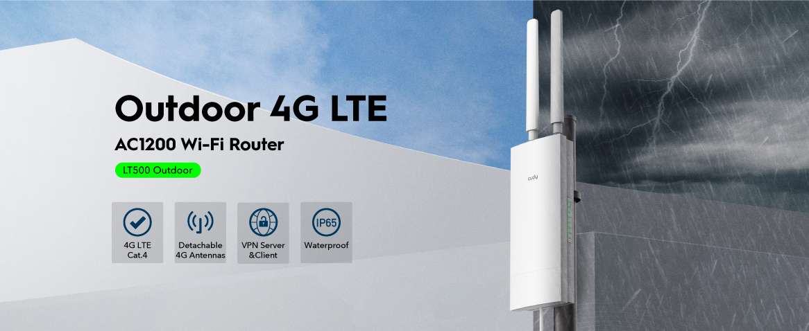 Cudy Outdoor (IP65) 4G LTE4 Wifi-5 Dual Band Router (LT500O)