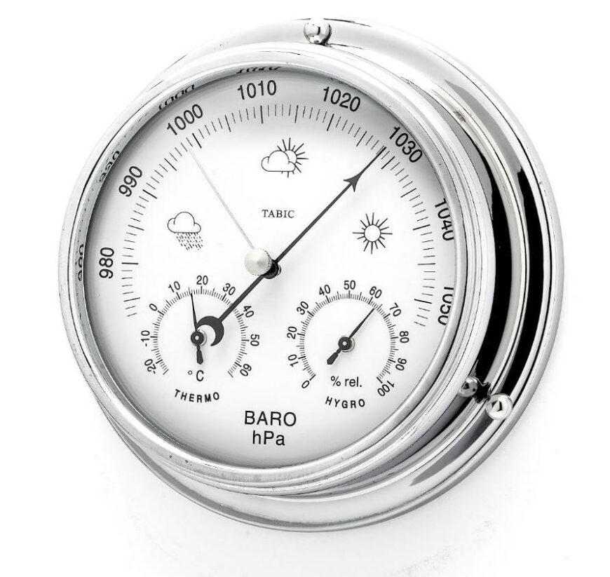 Hand-Made Chrome Barometer with Built in Hygrometer & Thermometer Buy Weather Stations South Africa Weather Shop
