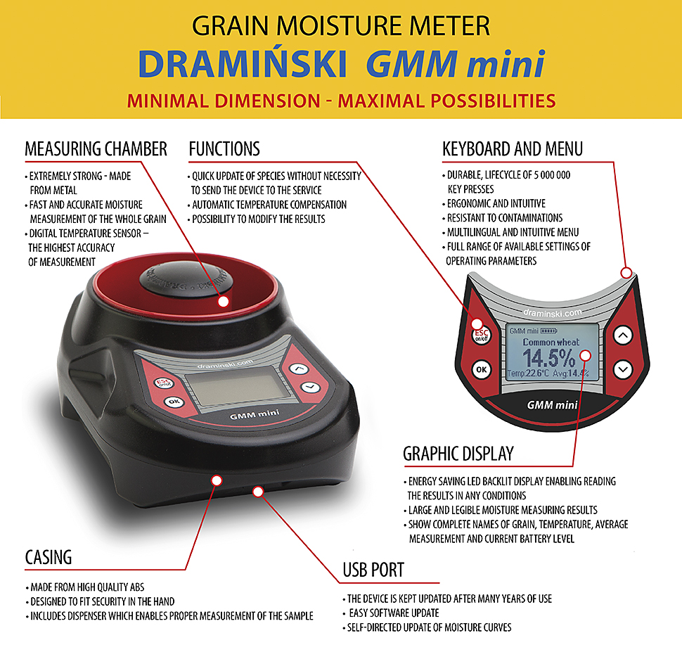 Draminski Mini Professional Quality Grain Moisture Meter