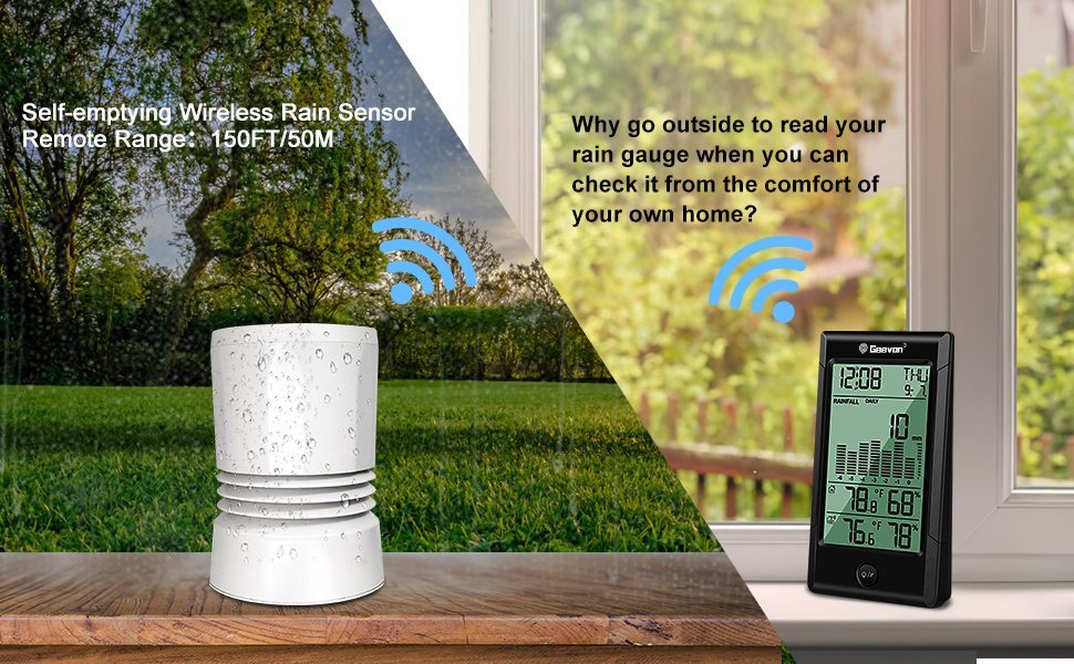 Wireless Digital Rain Gauge + Indoor Outdoor Temperature (GEN 2)